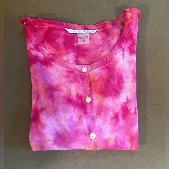 Peter Nygard size small tie dye short sleeve cardigan. - Picture 2 of 6